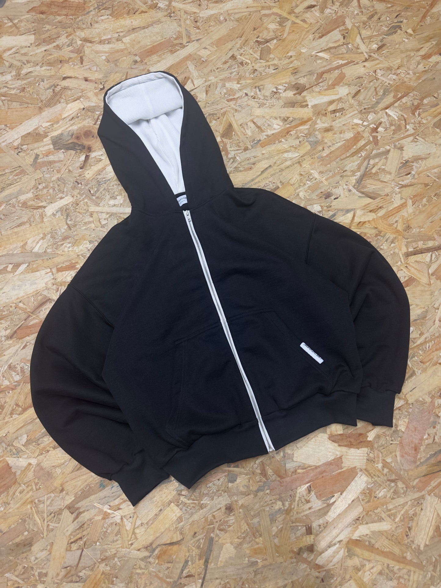 Hoodie Zip-Up Black/Pink Letters (S)