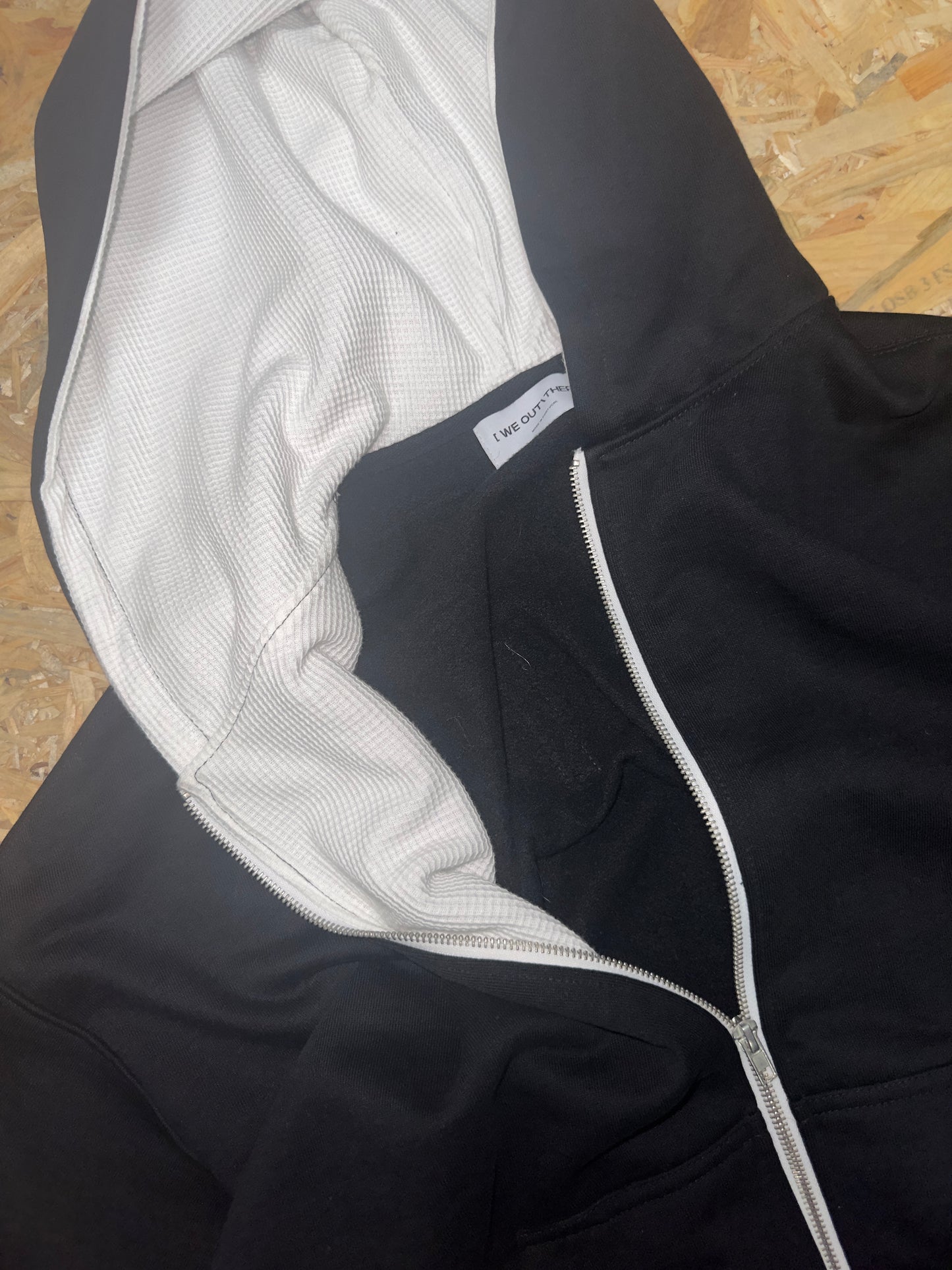 Hoodie Zip-Up Black/Pink Letters (S)