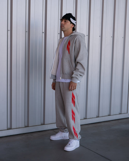 Speed Tracksuit [Heather Grey/Red]