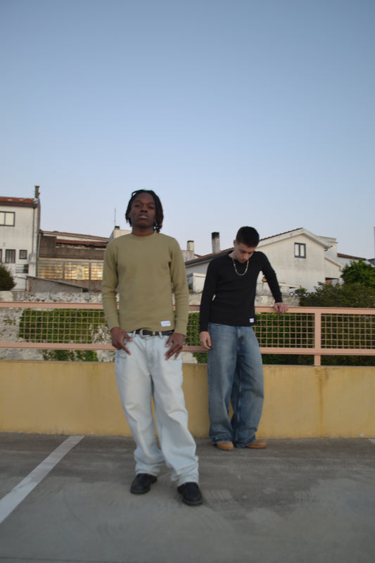 Heavyweight Waffle Longsleeve [Black]