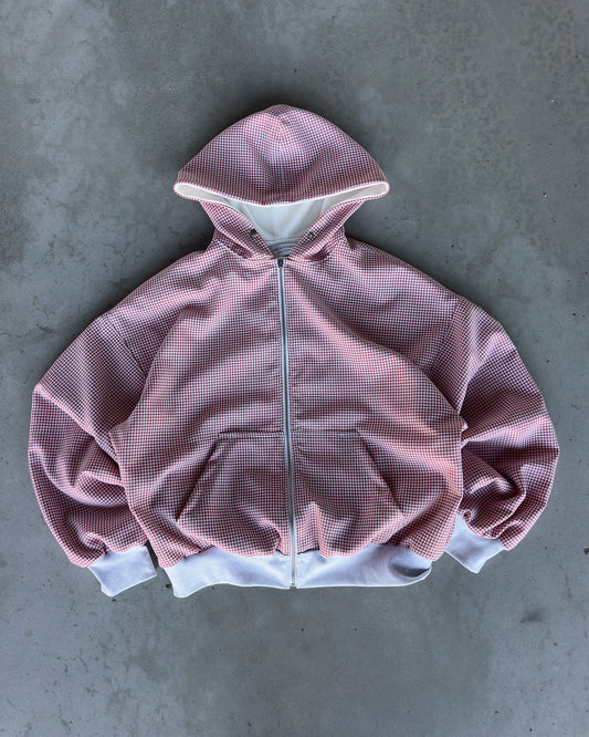 Red Chess Zip-Up  M