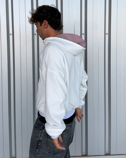 Red Chess Zip-Up  M