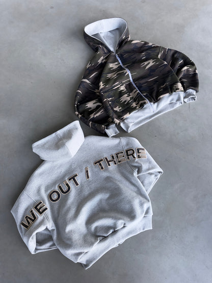 Camo Reversible Back Logo Zip-Up [Heather Grey]