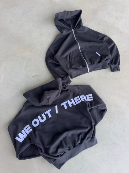 White Back Logo Zip-up [Black]