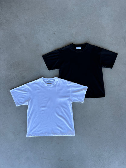 Boxy Fit T-shirt [White/Black]