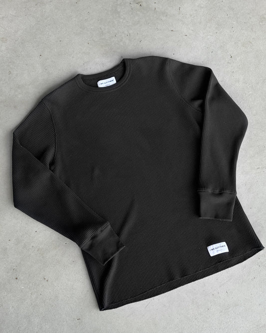 Heavyweight Waffle Longsleeve [Black]