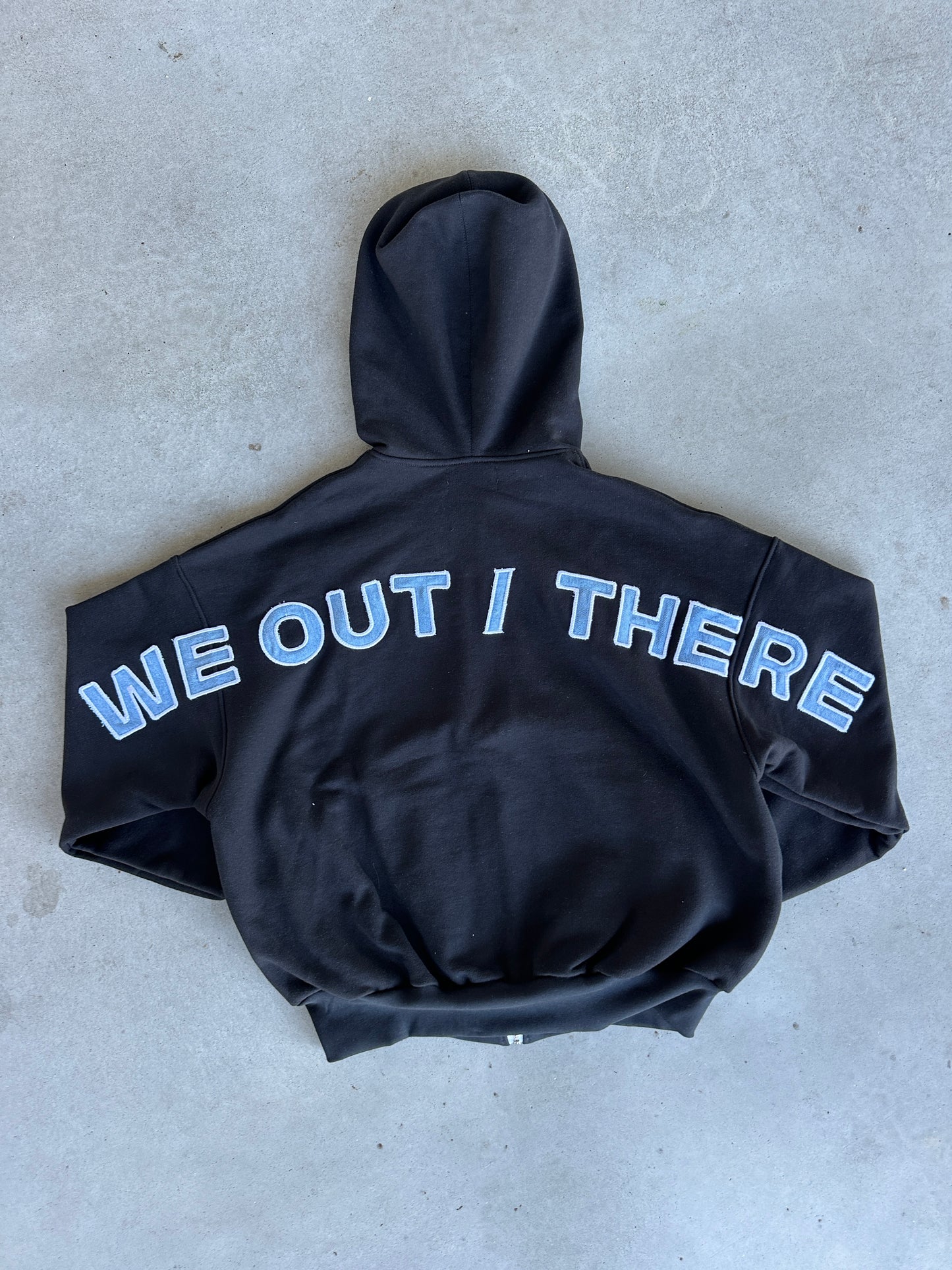 Denim Back Logo Zip-Up [Black]