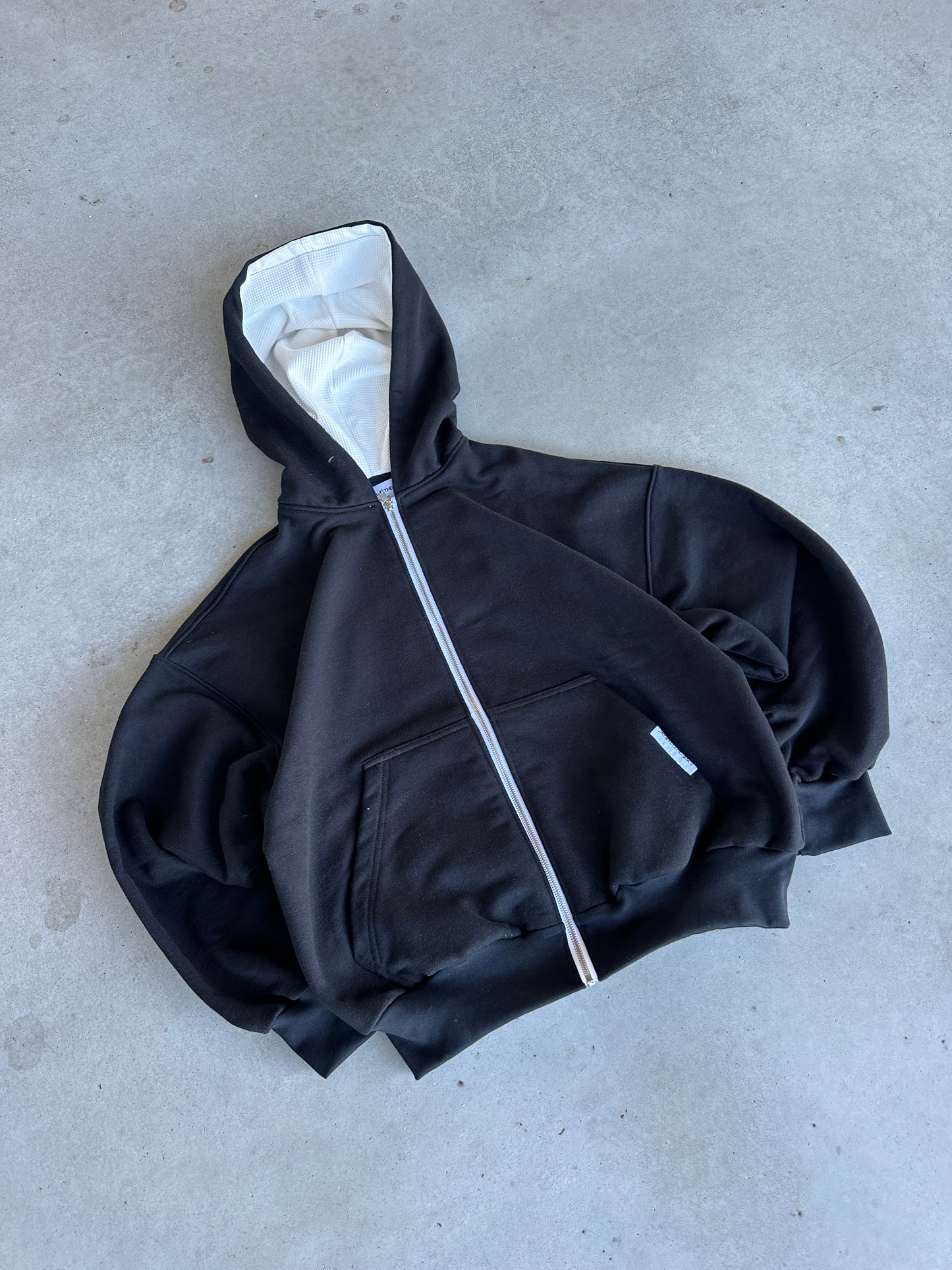 Denim Back Logo Zip-Up [Black]