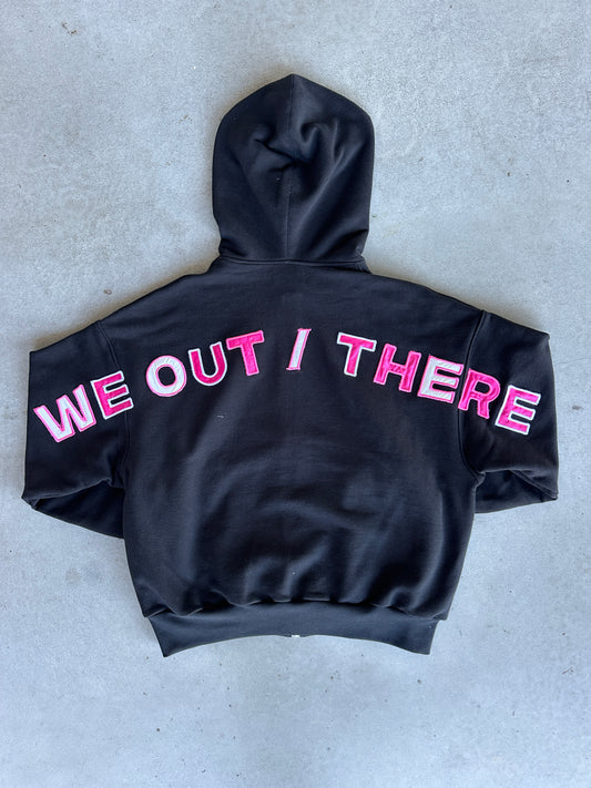 Pink Back Logo Zip-up [Black]