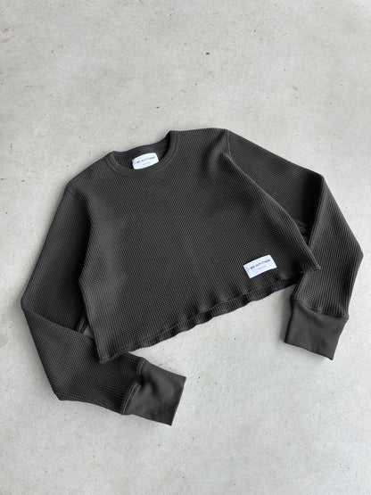 Heavyweight Waffle Top [Black]