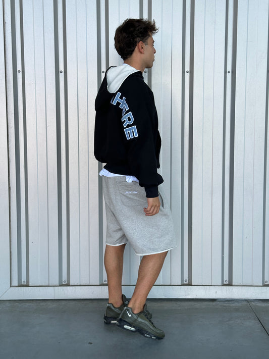 Denim Back Logo Zip-Up [Black]