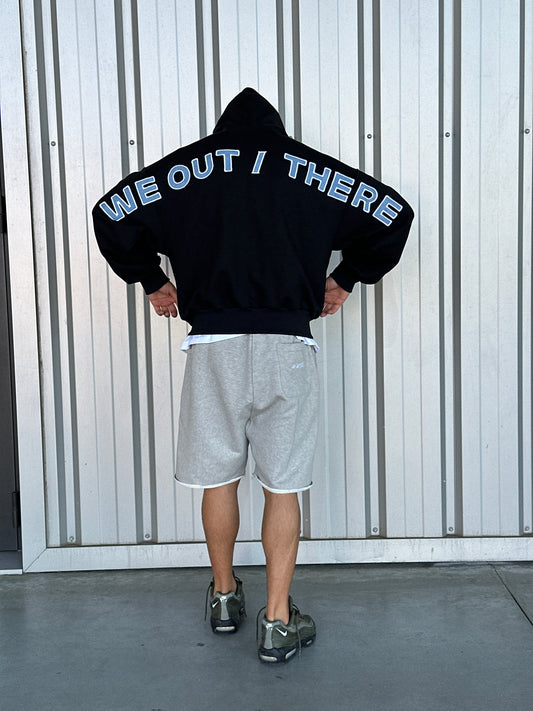Denim Back Logo Zip-Up [Black]