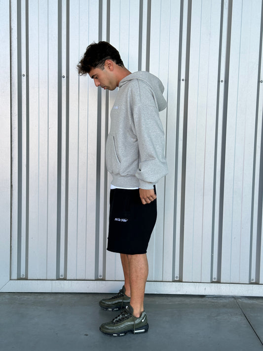 Denim Back Logo Zip-Up [Heather Grey]