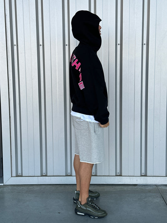 Pink Back Logo Zip-up [Black]