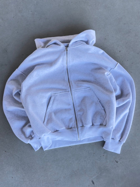 Essential Zip-Up  [Light Grey]