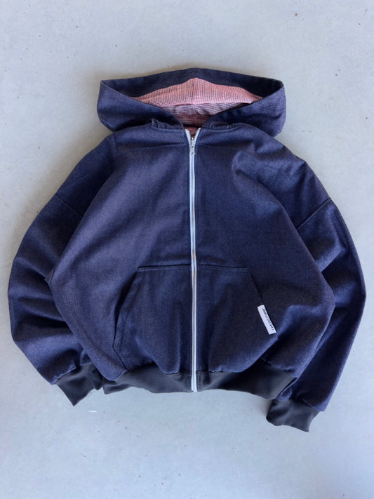 'Velvet' Zip-Up [Navy]