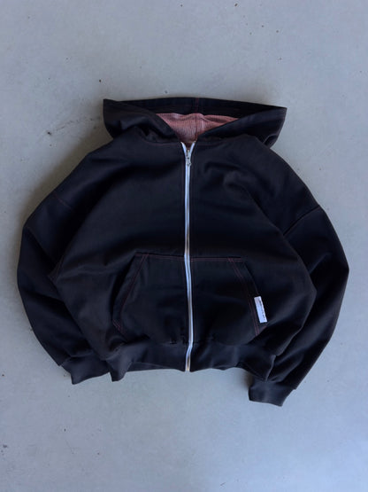 'Velvet' Zip-Up [Black]