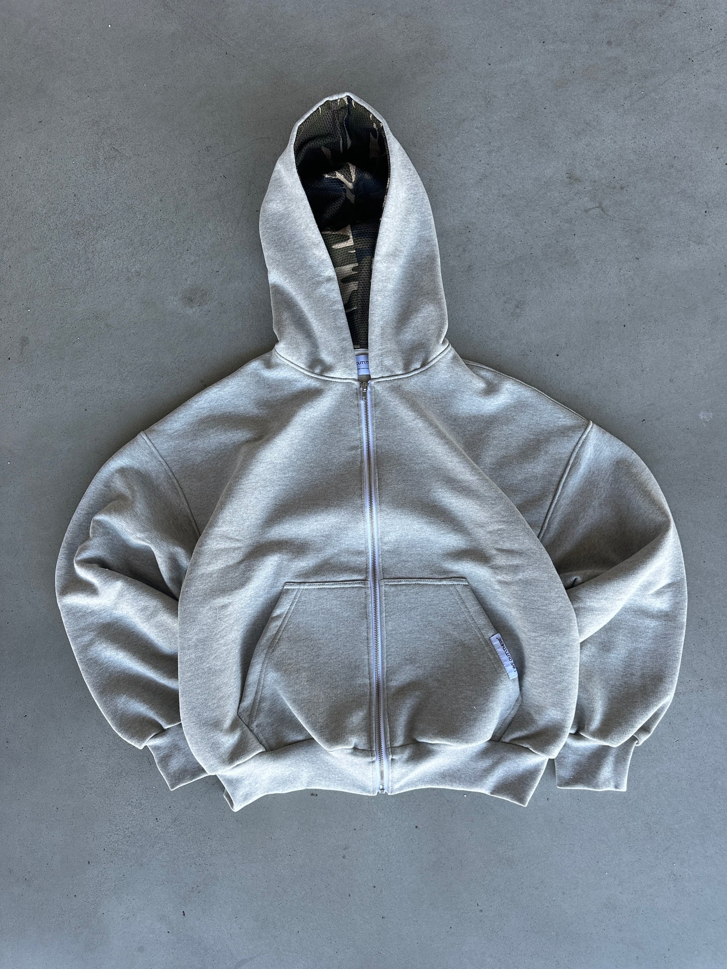 Camo Back Logo Zip-Up [Heather Grey]