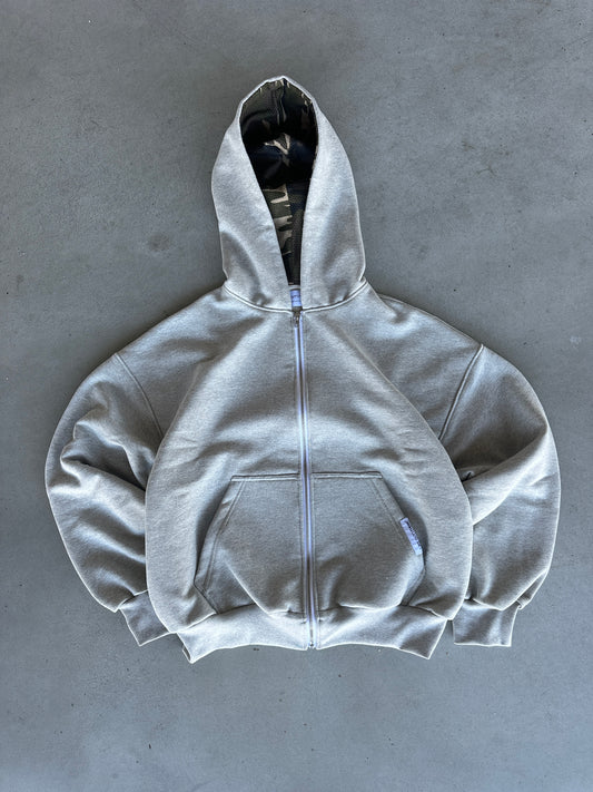 Camo Back Logo Zip-Up [Heather Grey]