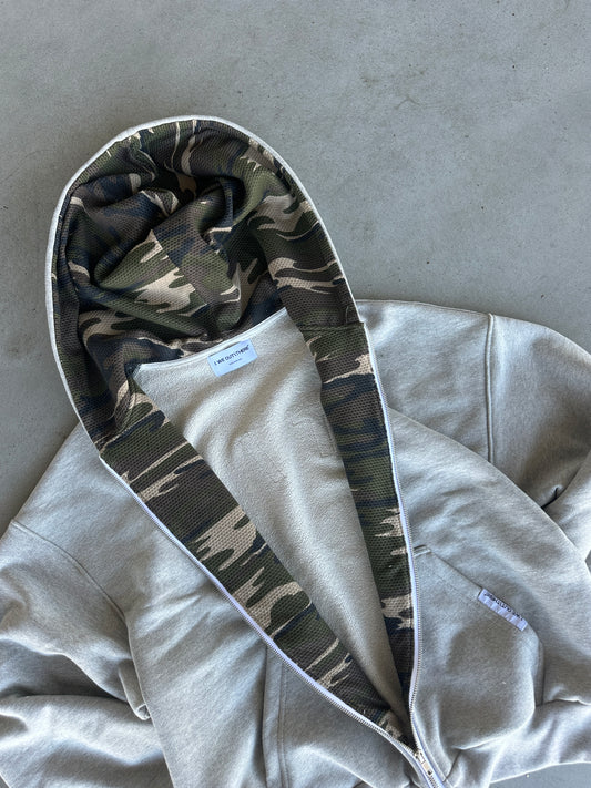 Camo Back Logo Zip-Up [Heather Grey]