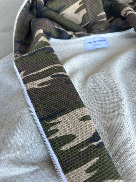 Camo Back Logo Zip-Up [Heather Grey]