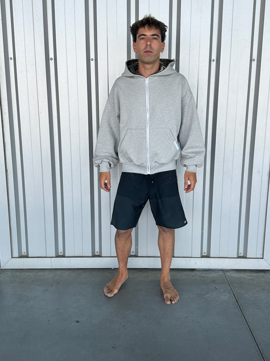 Camo Back Logo Zip-Up [Heather Grey]
