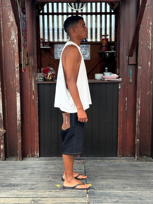 Corduroy Backpocket Jorts  [Black]