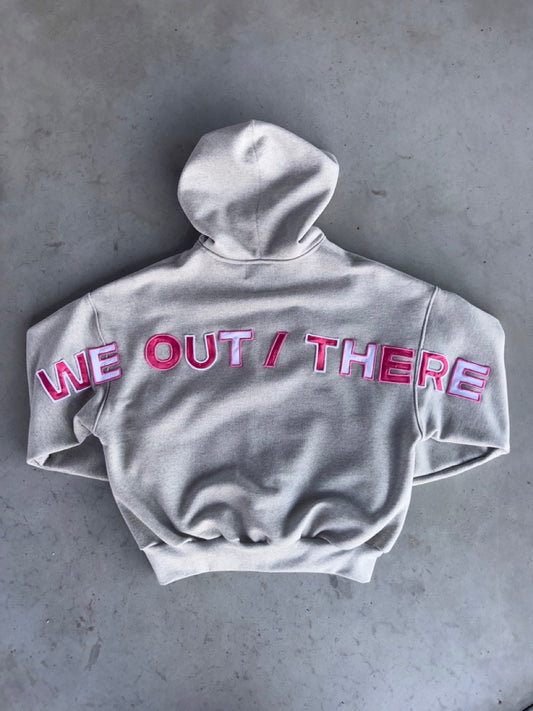Pink Back Logo Zip-Up [Heather Grey] (