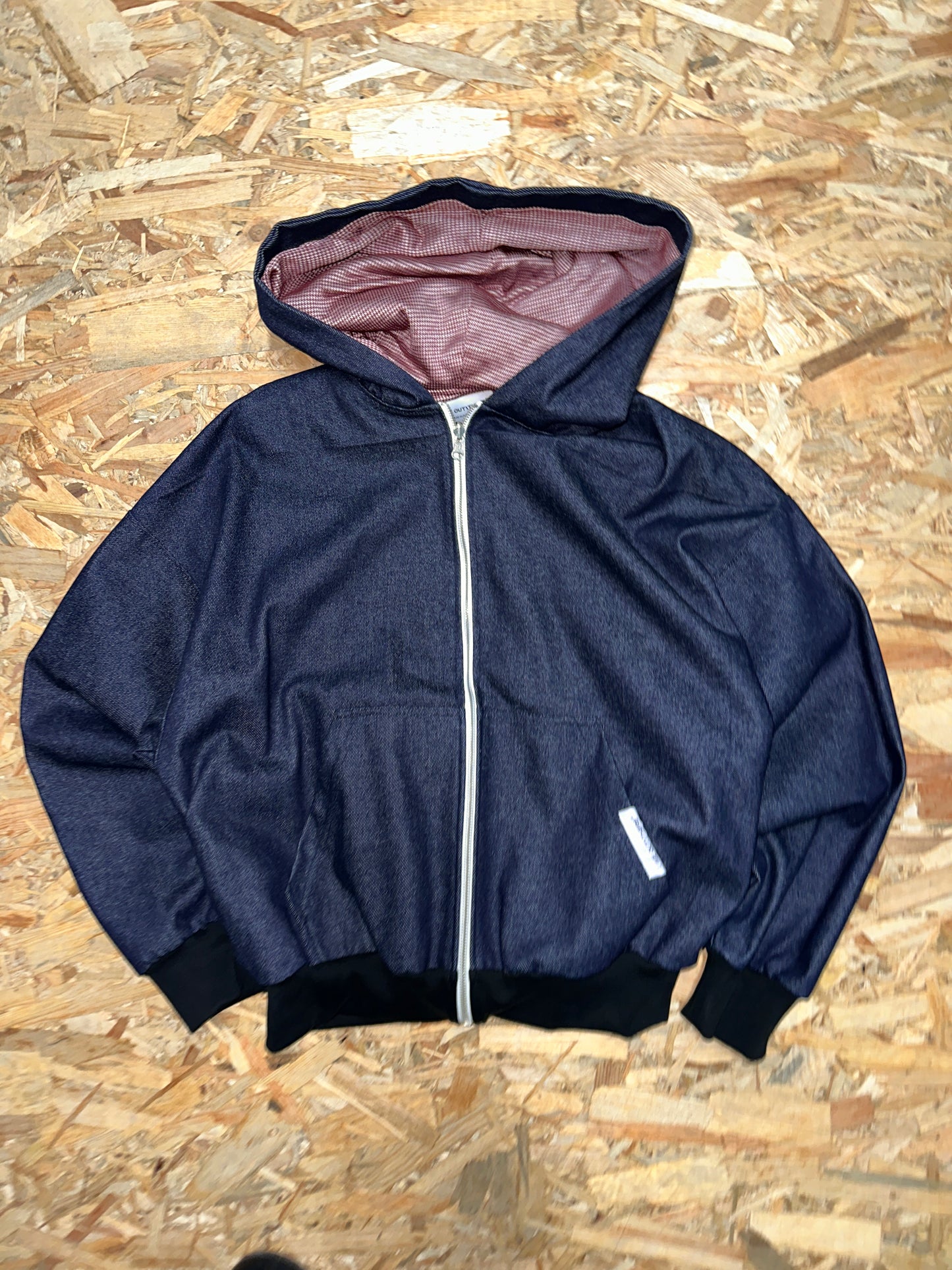Velvet Denim Zip-Up [BLUE] (S)