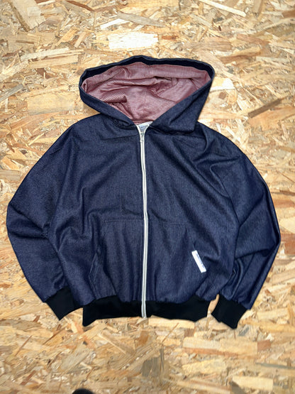 Velvet Denim Zip-Up [BLUE] (S)