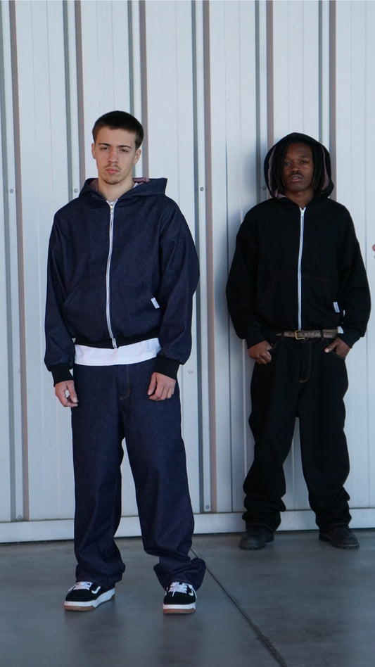 'Velvet' Zip-Up [Black]