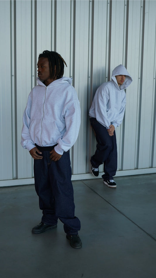 Essential Zip-Up  [Light Grey]