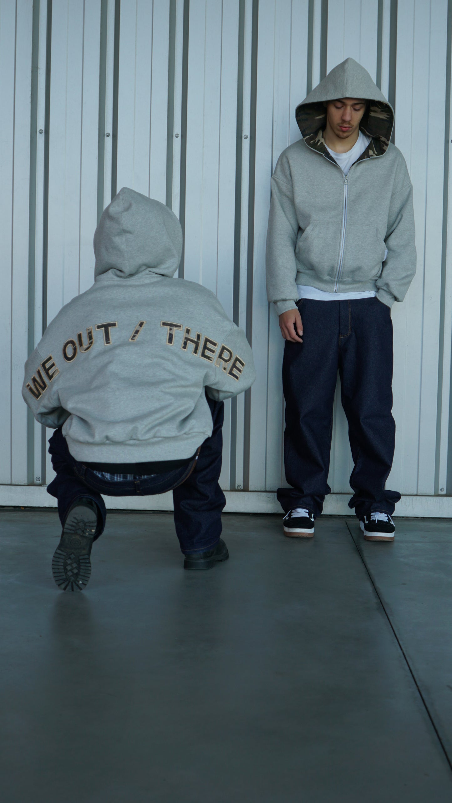 Camo Reversible Back Logo Zip-Up [Heather Grey]