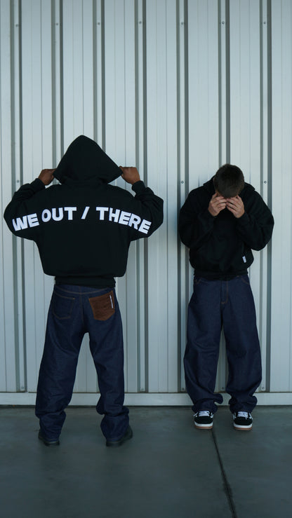 Corduroy Backpocket Raw Jeans  [Black]