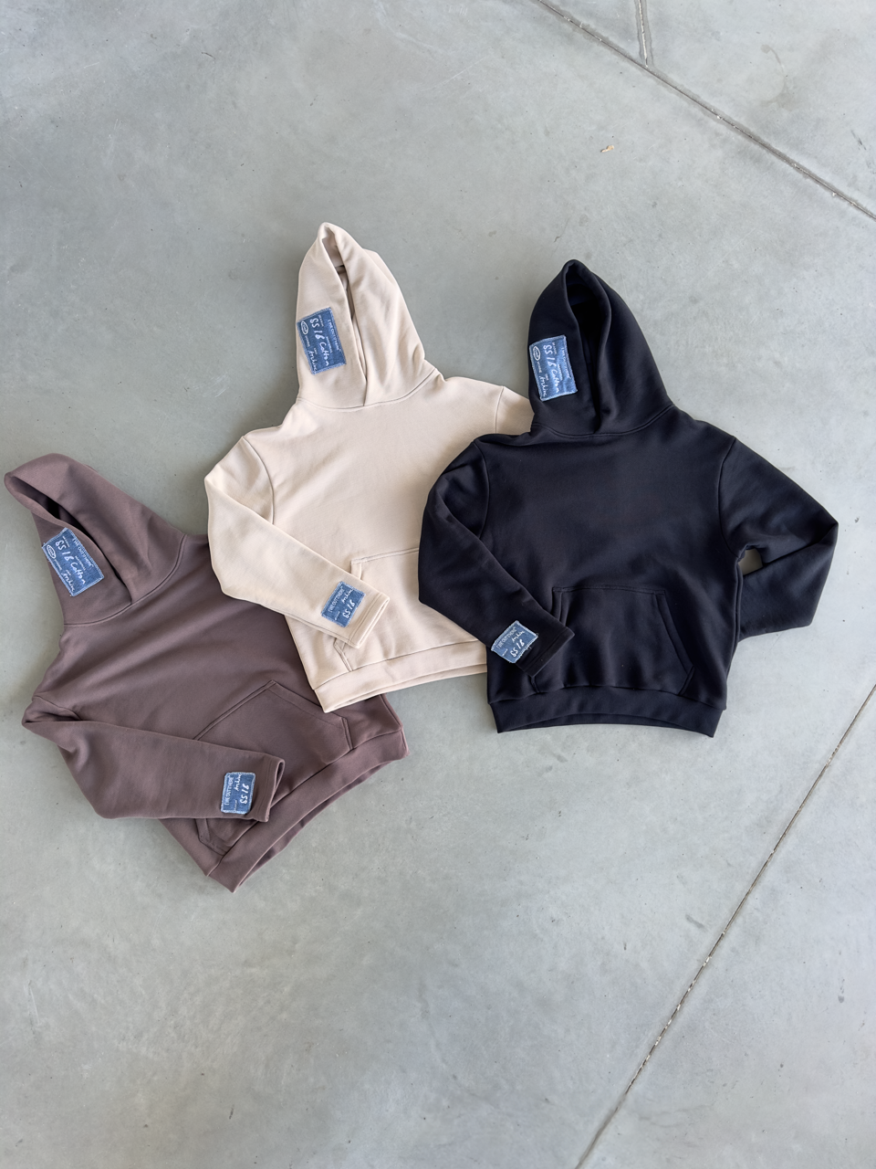 Denim Patch Hoodie [Off-white/Brown/Black]