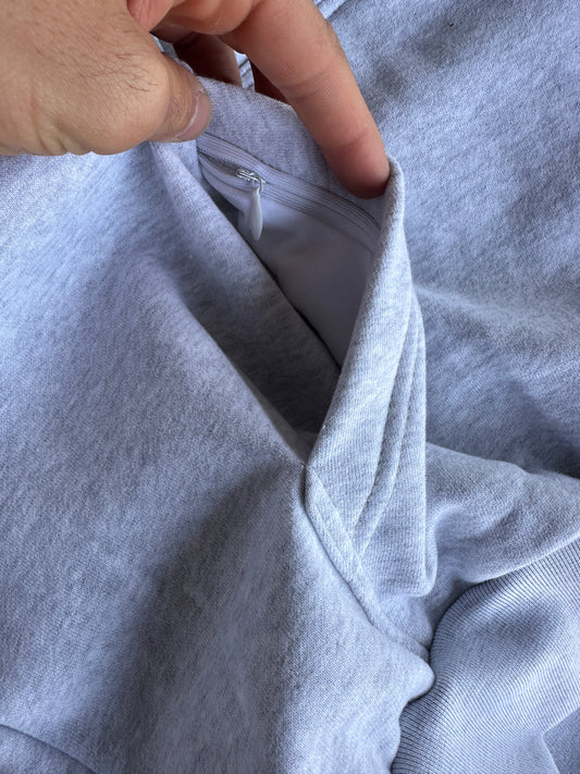 Uni  Hoodie [Light Grey/Navy Blue]