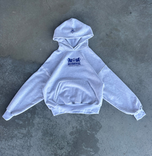 Uni  Hoodie [Light Grey/Navy Blue]