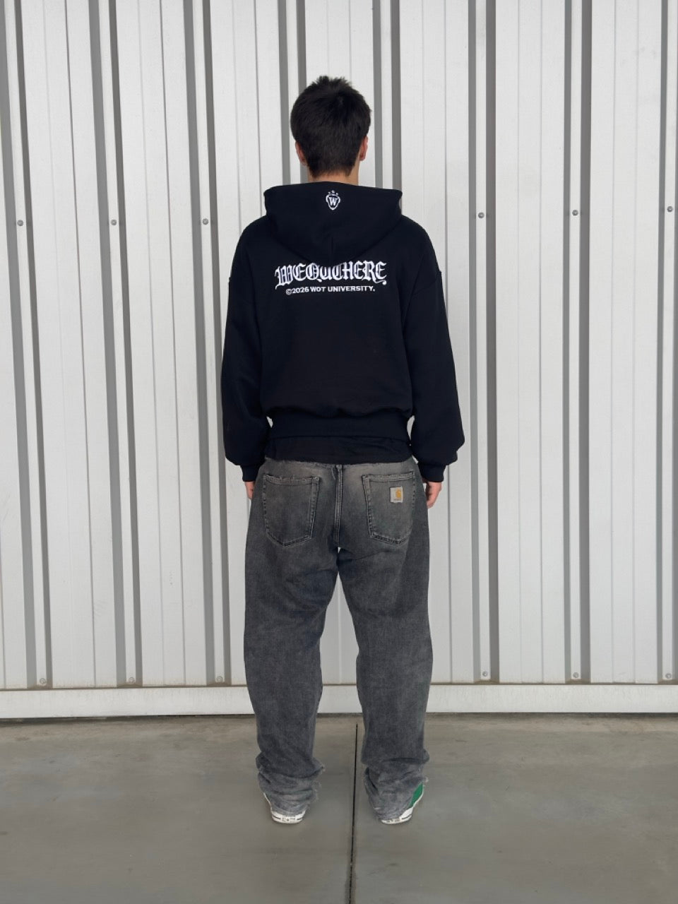 Sweatshirt com Capuz Uni [Preto]