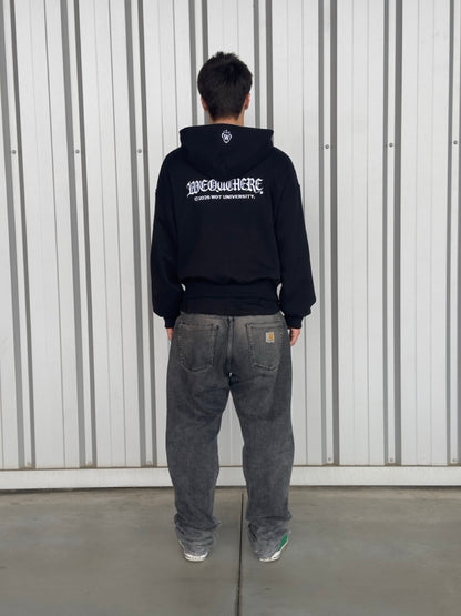 Sweatshirt com Capuz Uni [Preto]