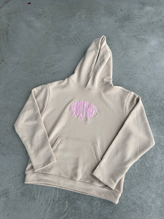 Embroired Oval Logo Hoodie [Off-white]