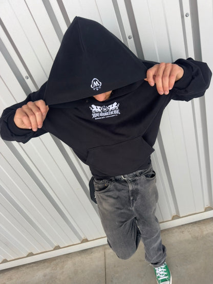 Sweatshirt com Capuz Uni [Preto]