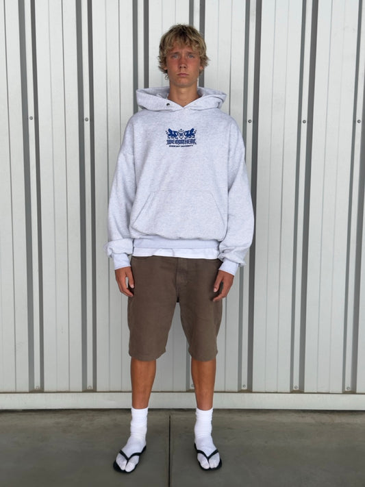 Uni  Hoodie [Light Grey/Navy Blue]
