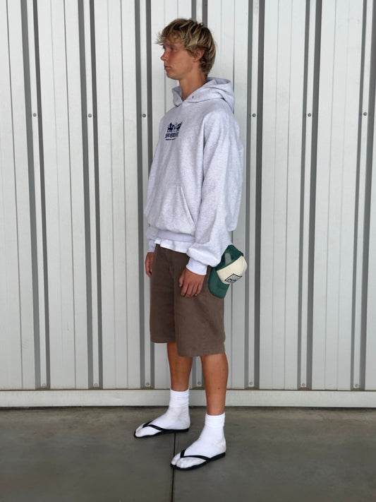 Uni  Hoodie [Light Grey/Navy Blue]