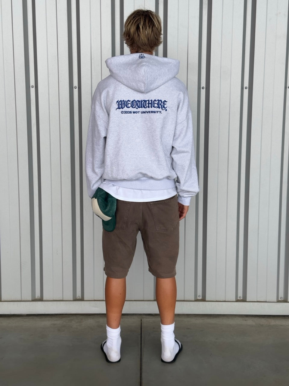 Hoodie Uni [Cinzento Claro/Azul Marinho]