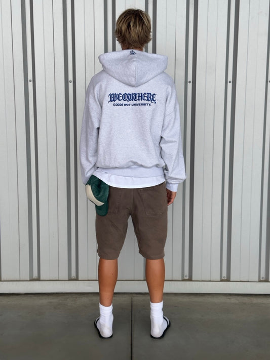 Uni  Hoodie [Light Grey/Navy Blue]