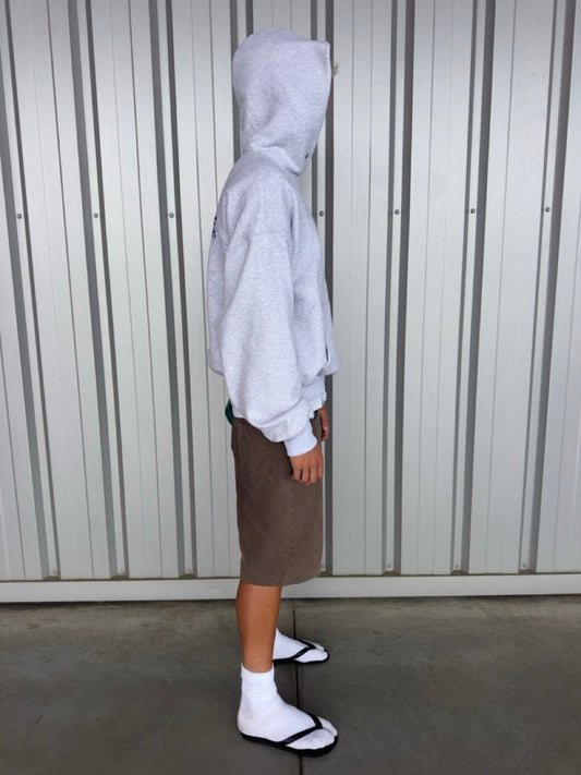 Uni  Hoodie [Light Grey/Navy Blue]