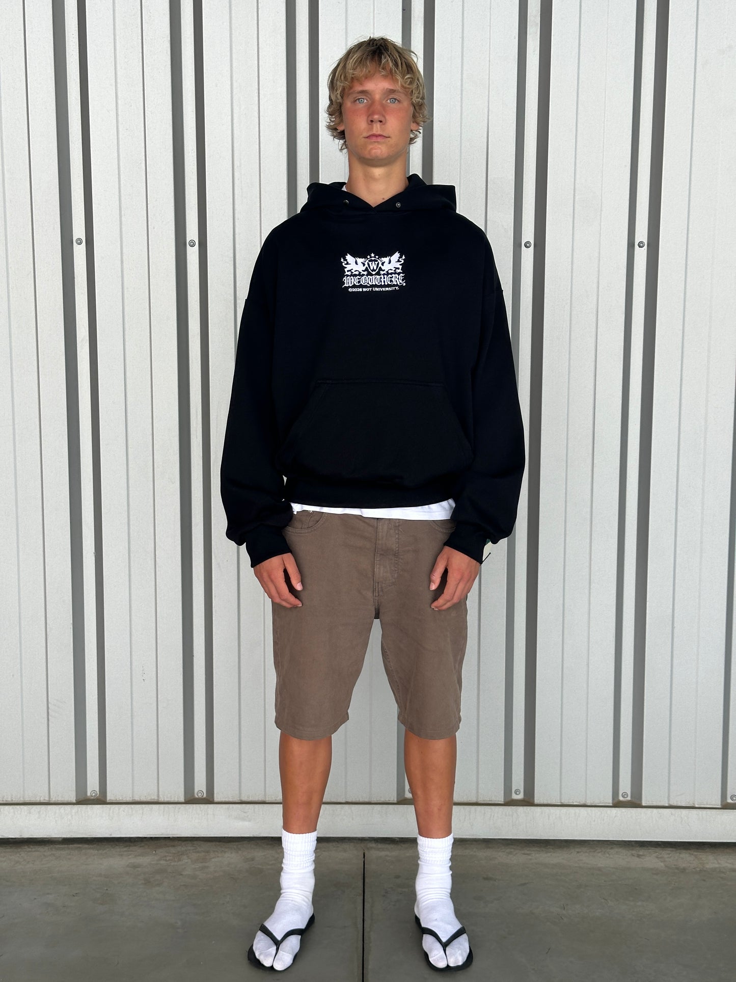 Sweatshirt com Capuz Uni [Preto]