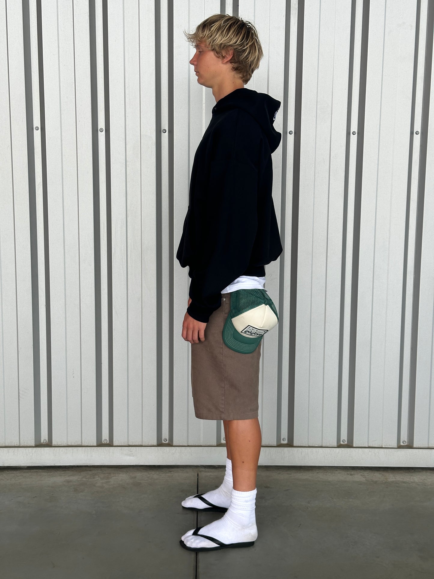 Sweatshirt com Capuz Uni [Preto]