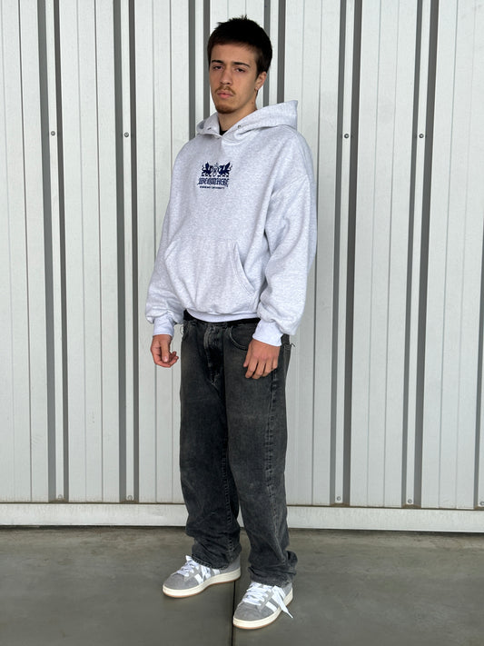 Uni  Hoodie [Light Grey/Navy Blue]