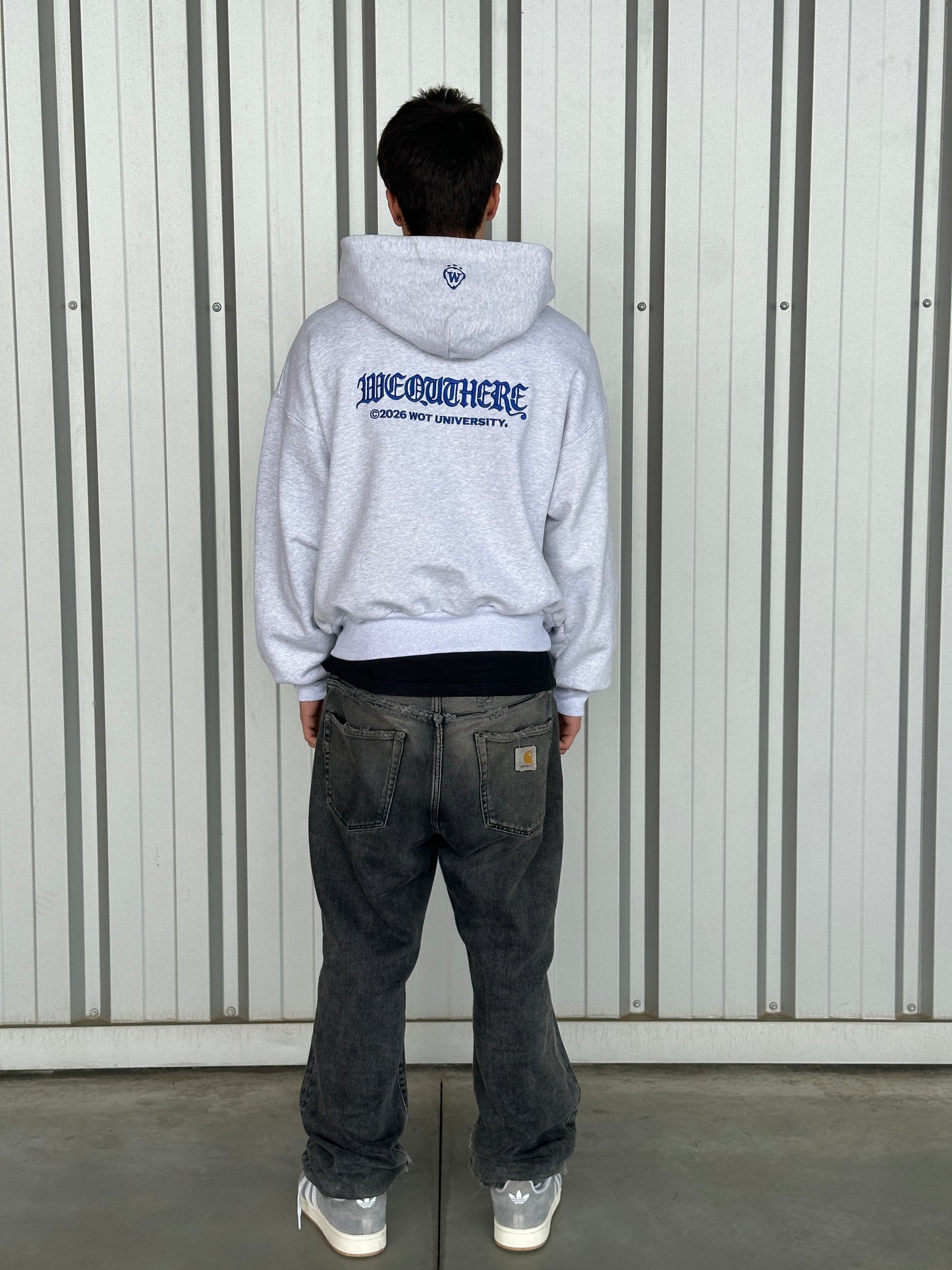 Hoodie Uni [Cinzento Claro/Azul Marinho]